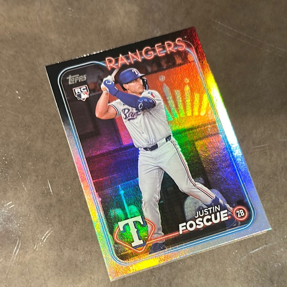 Topps Rangers Holographic Baseball Card